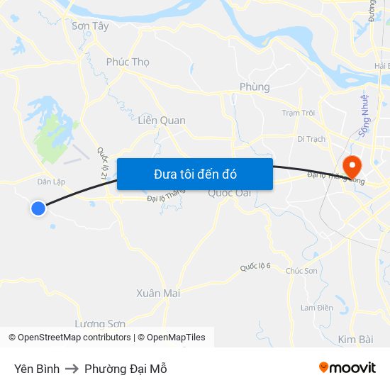 Yên Bình to Phường Đại Mỗ map