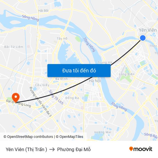 Yên Viên (Thị Trấn ) to Phường Đại Mỗ map