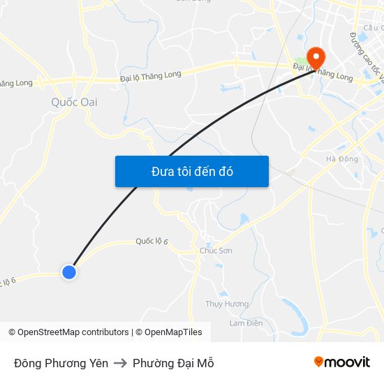 Đông Phương Yên to Phường Đại Mỗ map