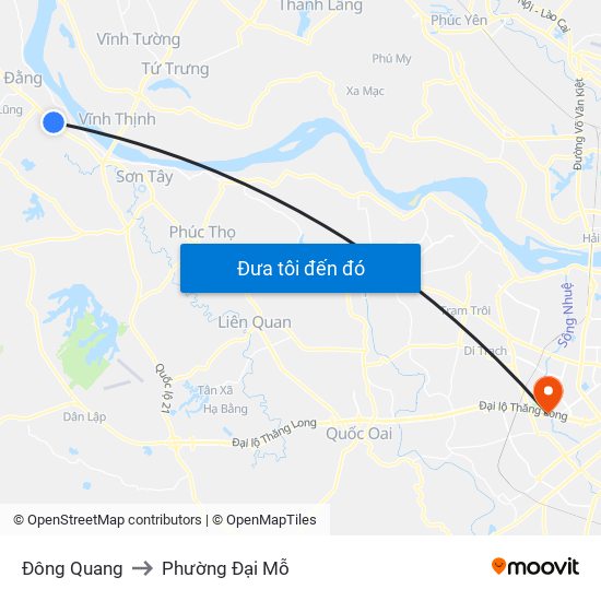 Đông Quang to Phường Đại Mỗ map