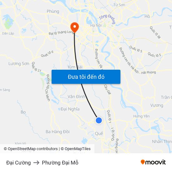 Đại Cường to Phường Đại Mỗ map