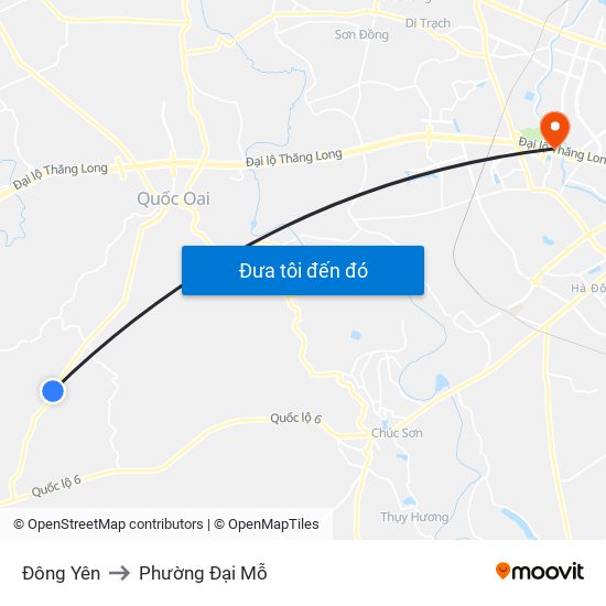 Đông Yên to Phường Đại Mỗ map