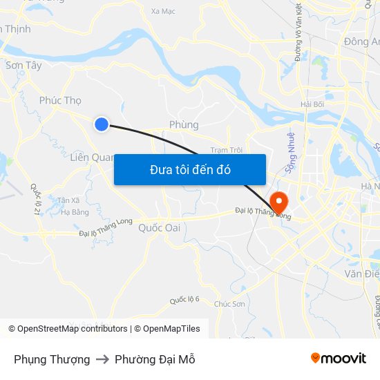 Phụng Thượng to Phường Đại Mỗ map