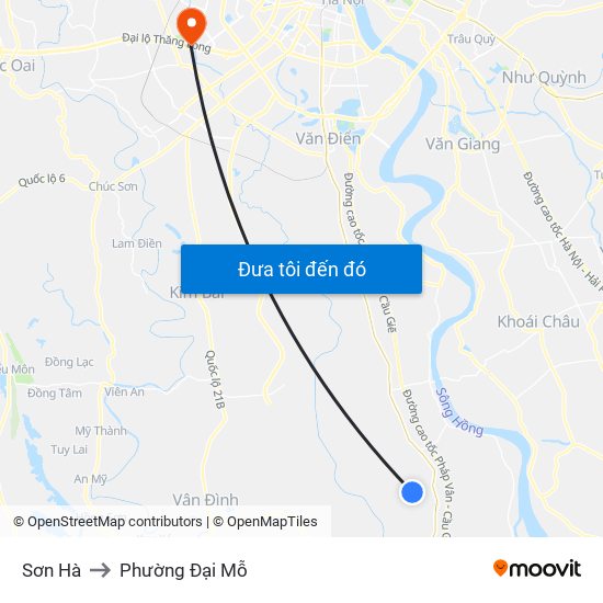 Sơn Hà to Phường Đại Mỗ map