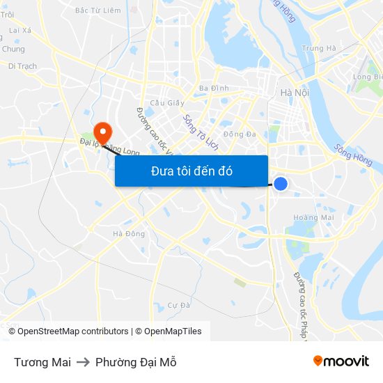 Tương Mai to Phường Đại Mỗ map