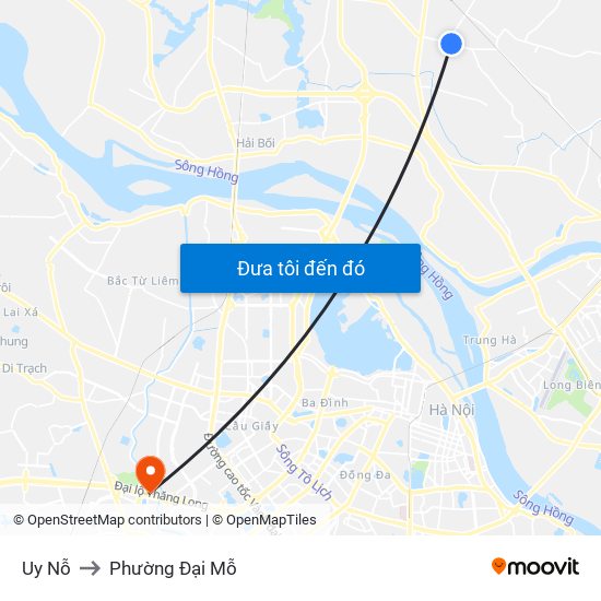 Uy Nỗ to Phường Đại Mỗ map