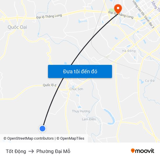 Tốt Động to Phường Đại Mỗ map