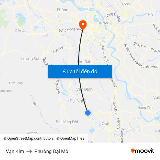 Vạn Kim to Phường Đại Mỗ map