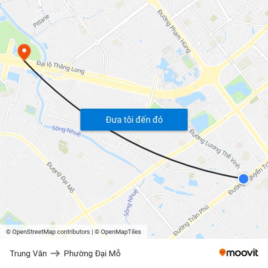 Trung Văn to Phường Đại Mỗ map
