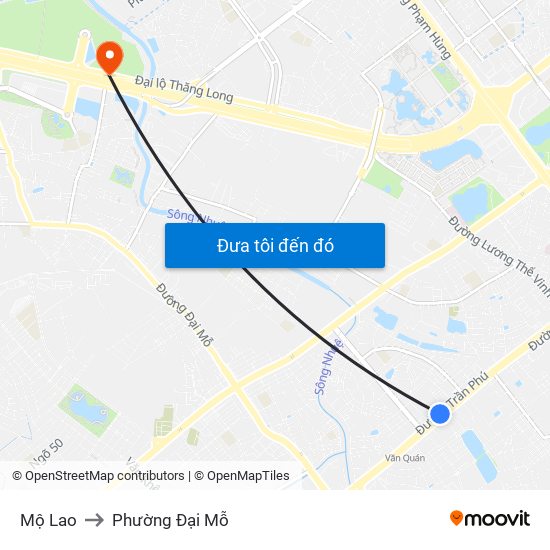 Mộ Lao to Phường Đại Mỗ map