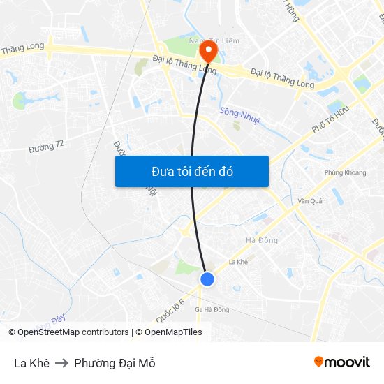 La Khê to Phường Đại Mỗ map