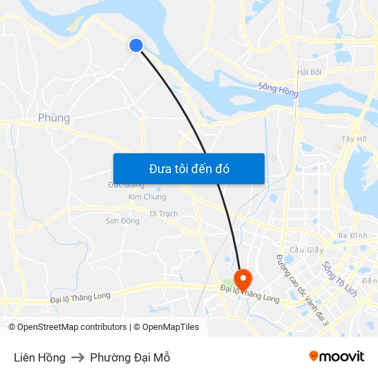 Liên Hồng to Phường Đại Mỗ map