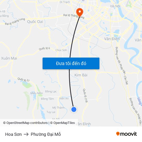 Hoa Sơn to Phường Đại Mỗ map