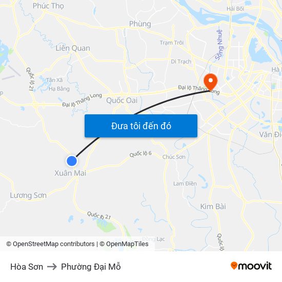 Hòa Sơn to Phường Đại Mỗ map