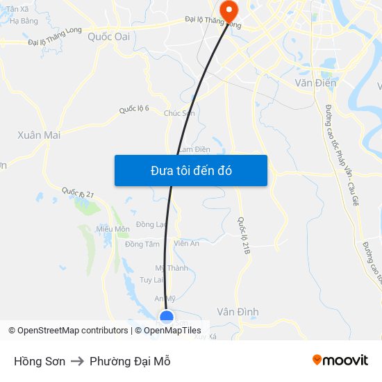 Hồng Sơn to Phường Đại Mỗ map