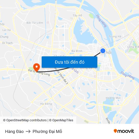 Hàng Đào to Phường Đại Mỗ map