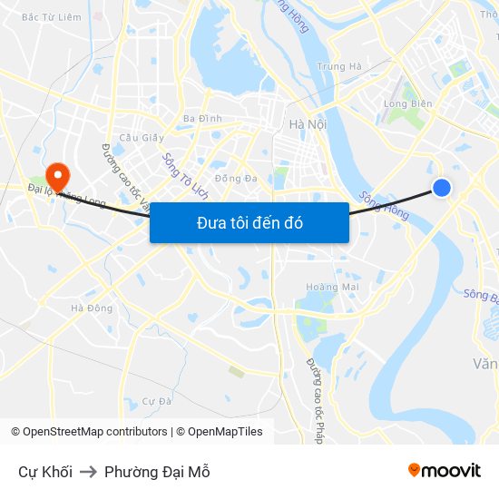 Cự Khối to Phường Đại Mỗ map