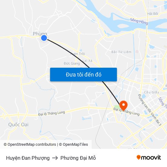 Huyện Đan Phượng to Phường Đại Mỗ map