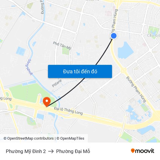 Phường Mỹ Đình 2 to Phường Đại Mỗ map