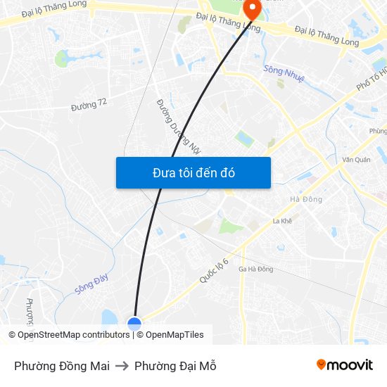 Phường Đồng Mai to Phường Đại Mỗ map
