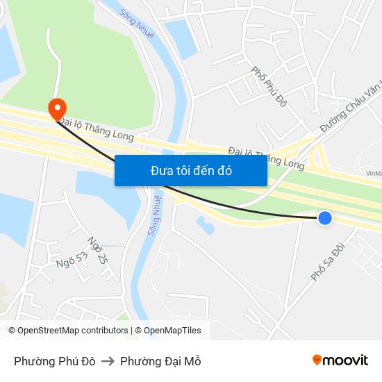 Phường Phú Đô to Phường Đại Mỗ map