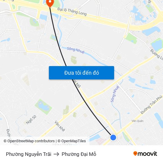 Phường Nguyễn Trãi to Phường Đại Mỗ map