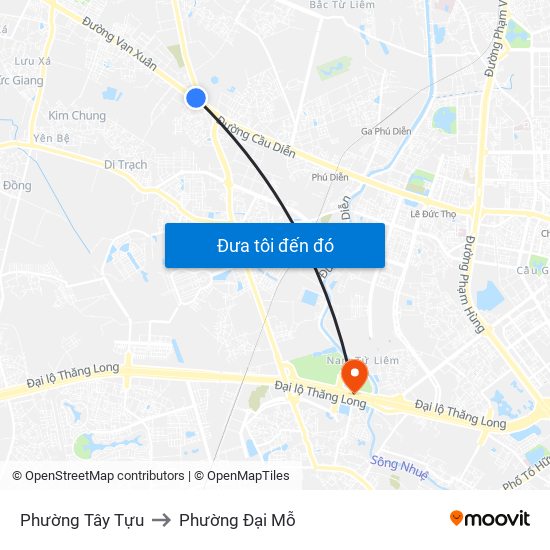 Phường Tây Tựu to Phường Đại Mỗ map