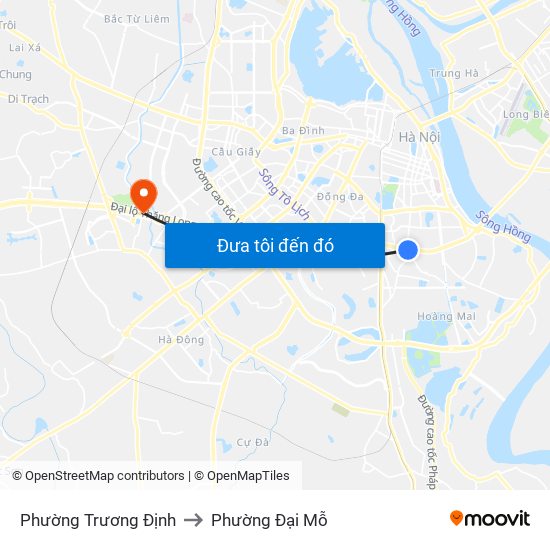 Phường Trương Định to Phường Đại Mỗ map