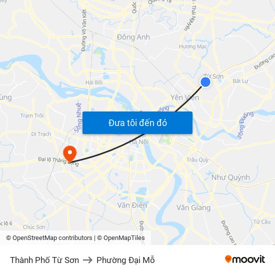 Thành Phố Từ Sơn to Phường Đại Mỗ map