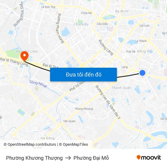 Phường Khương Thượng to Phường Đại Mỗ map