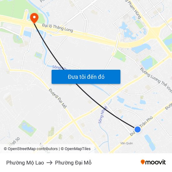 Phường Mộ Lao to Phường Đại Mỗ map