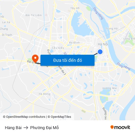 Hàng Bài to Phường Đại Mỗ map