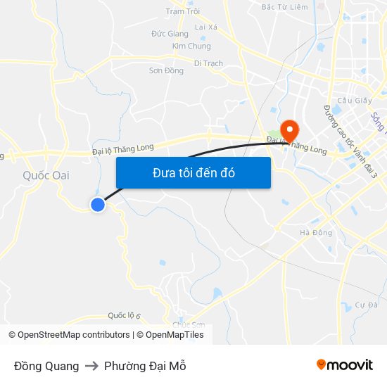 Đồng Quang to Phường Đại Mỗ map