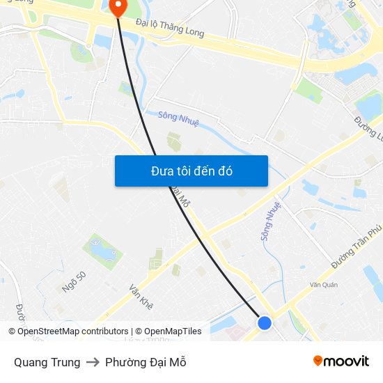 Quang Trung to Phường Đại Mỗ map