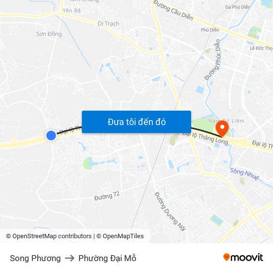 Song Phương to Phường Đại Mỗ map