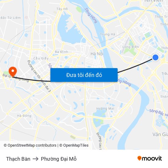 Thạch Bàn to Phường Đại Mỗ map