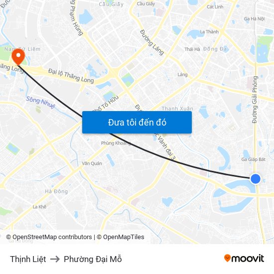 Thịnh Liệt to Phường Đại Mỗ map