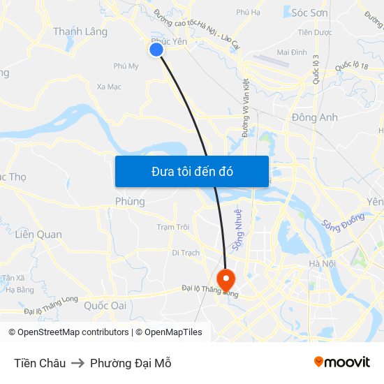 Tiền Châu to Phường Đại Mỗ map