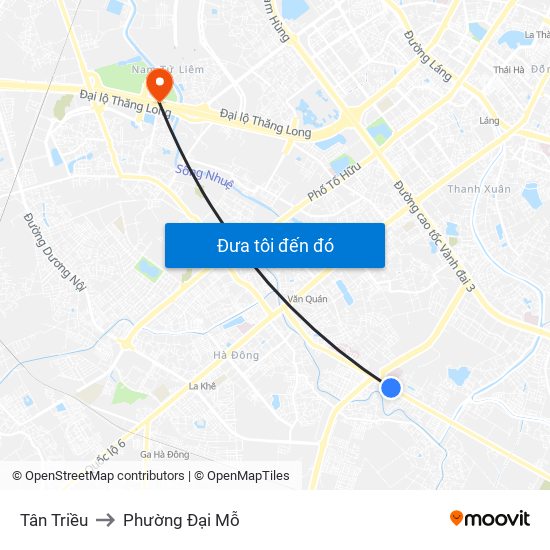 Tân Triều to Phường Đại Mỗ map