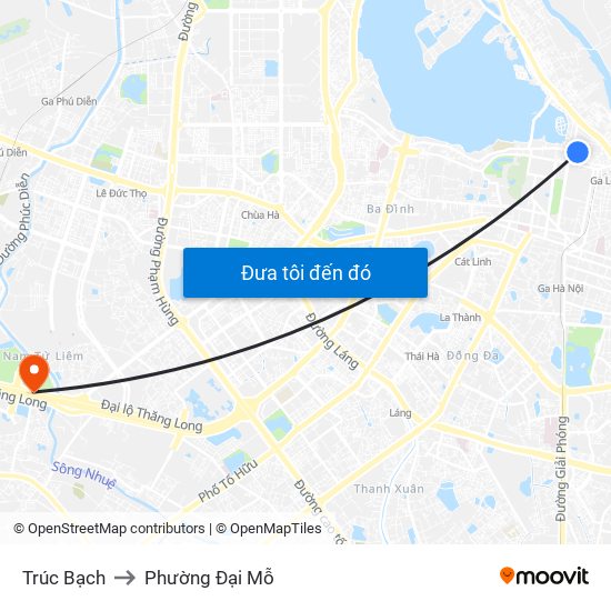 Trúc Bạch to Phường Đại Mỗ map