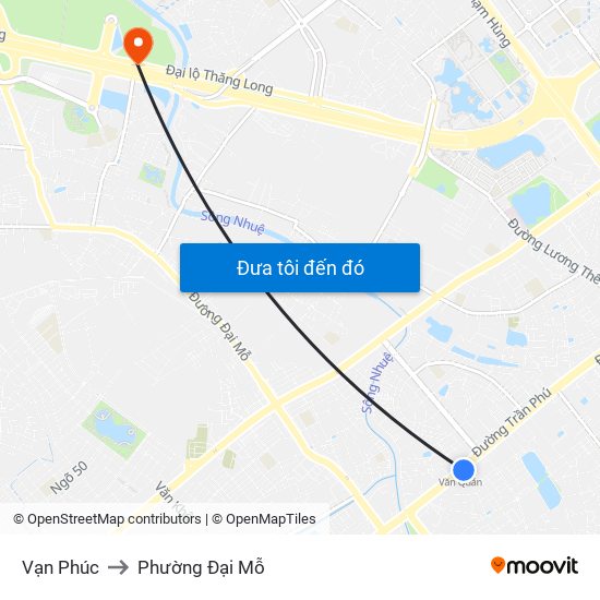 Vạn Phúc to Phường Đại Mỗ map