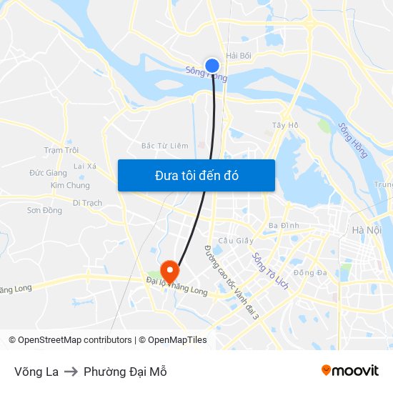 Võng La to Phường Đại Mỗ map