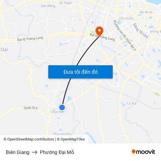 Biên Giang to Phường Đại Mỗ map