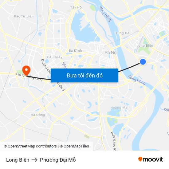 Long Biên to Phường Đại Mỗ map