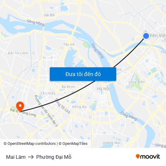 Mai Lâm to Phường Đại Mỗ map