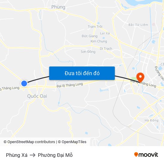 Phùng Xá to Phường Đại Mỗ map