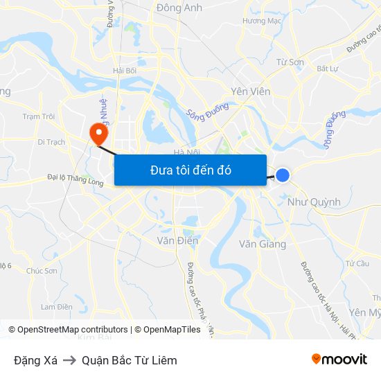 Đặng Xá to Quận Bắc Từ Liêm map