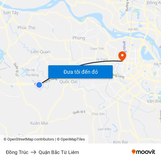 Đồng Trúc to Quận Bắc Từ Liêm map
