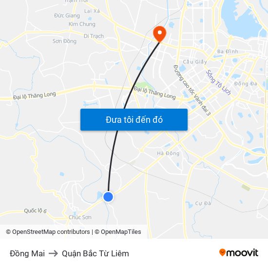 Đồng Mai to Quận Bắc Từ Liêm map