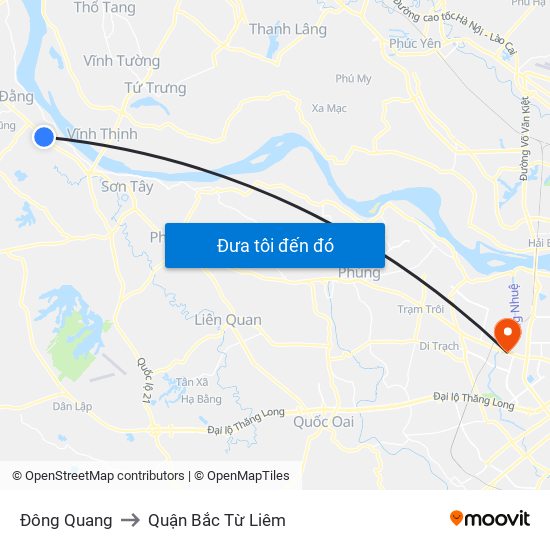 Đông Quang to Quận Bắc Từ Liêm map